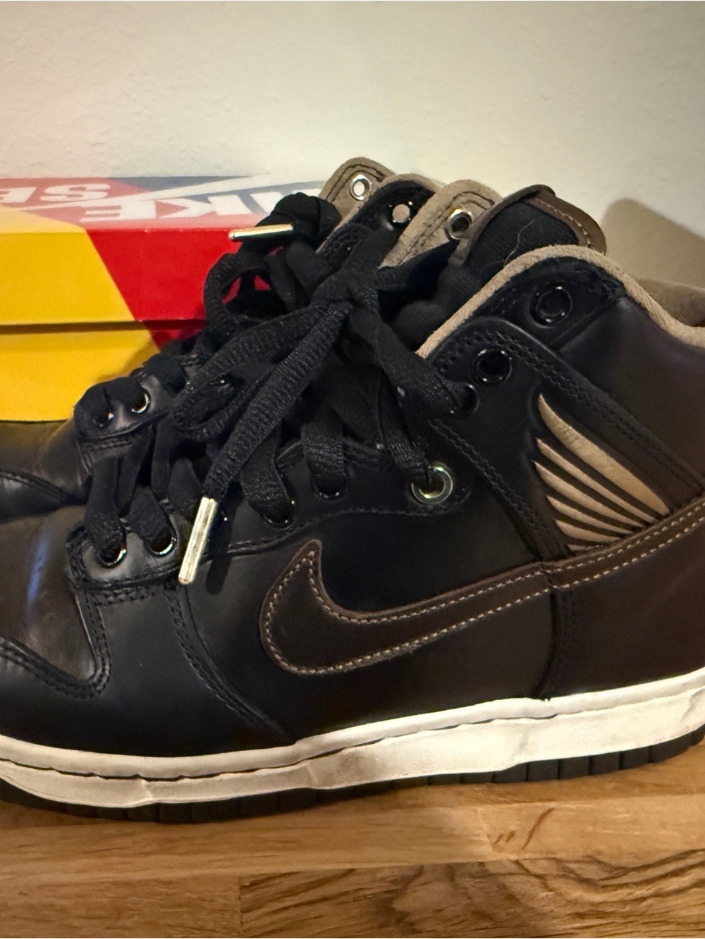 Nike Men’s Black and Brown High-Top Sneakers